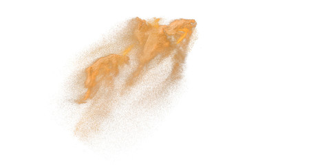 Dust Powder Explosion with white background 