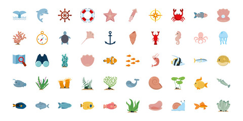 Isolated sea icon set vector design