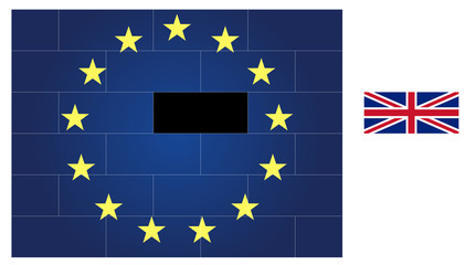 Brexit. Great Britain exiting the EU. The UK exits European union. Vector illustration of Brexit conception.