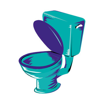 recommend clip art: New accessible toilette lav in bath room isolated on light backdrop. Freehand outline ink hand drawn object sketchy in art retro scribble style pen on paper. View close-up with space for text on floor