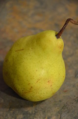 ripe pears on wooden table