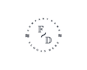 Initial FD vintage logo template