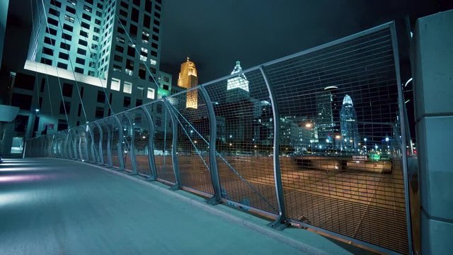 Cincinnati Bridge and Traffic on a late night Cincinnati Ohio 05-14-2017