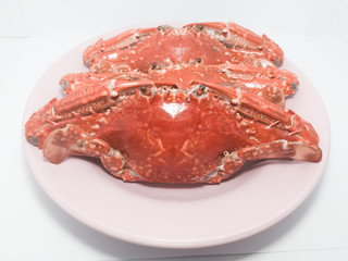Steamed crab in a dish