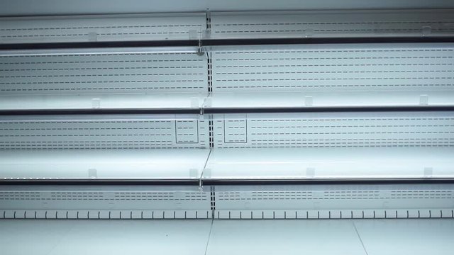 empty shelves, sale of goods in the hypermarket, no shortage of goods