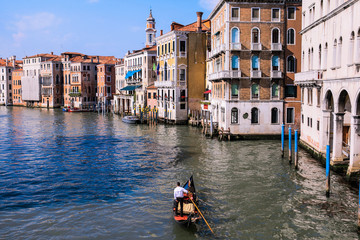 Fototapeta na wymiar Morning Panorama of the Grand Canal, Venice, Italy