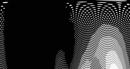 Wave halftone pop art background abstract vector comics style blank layout template with clouds beams and isolated dots pattern. For sale banner for your designe 1960s. with copy space eps10