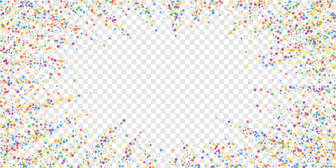 Festive confetti. Celebration stars. Rainbow brigh