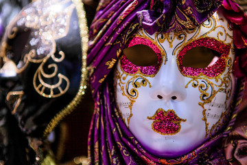 Colorful and Bright Venetian Carnaval Masks, Italy