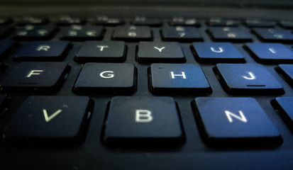 A Modern Equipment Keyboard With Button Of Laptop.