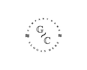Initial GC vintage logo template