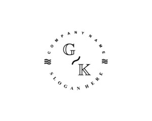 Initial GK vintage logo template