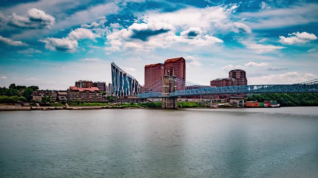 Cincinnati Ohio River Looking to Kentucky Timelapse