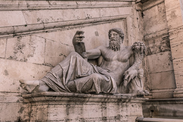 Marble God Statue in Rome, Italy