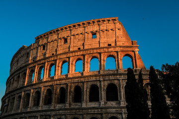 Fototapeta na wymiar Sunny Day near the Colosseo Ruins, Rome, Italy