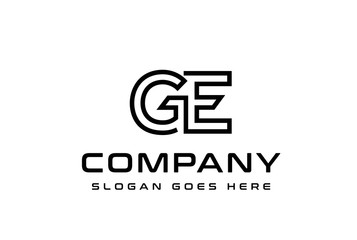 Initial letter GE logo vector template