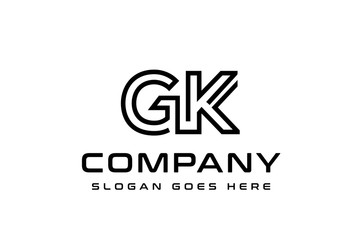 Initial letter GK logo vector template