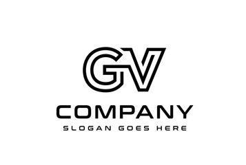 Initial letter GV logo vector template