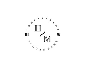  Initial HM vintage logo template