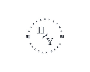  Initial HY vintage logo template