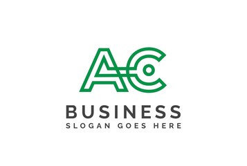 Green initial letter AC logo vector template
