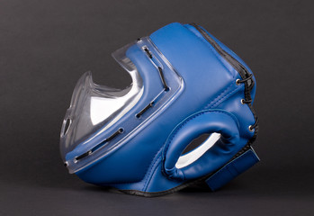 Blue boxing helmet, modern headgear