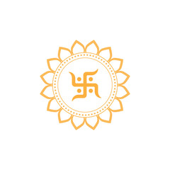Swastika, hinduism symbol in vector