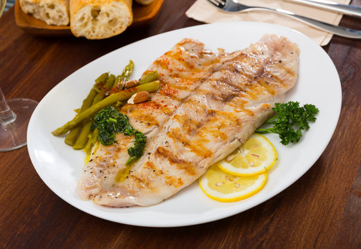 Baked ocean perch fillet