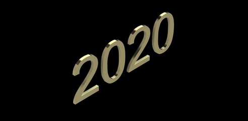 3D illustration of 2020 new year for use in promotional material