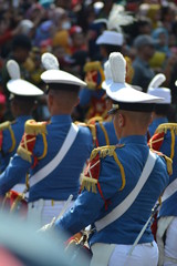 MAGELANG, INDONESIA - AGUST ,18, 2019, : Drumband appearances by Cadets of the Armed Forces Academy...