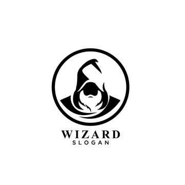wizard badge logo icon design vector illustration
