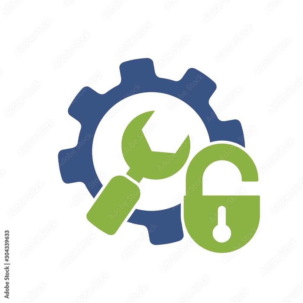 Poster open access to settings. vector icon on a white background.