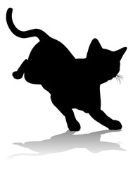 A silhouette cat pet animal detailed graphic