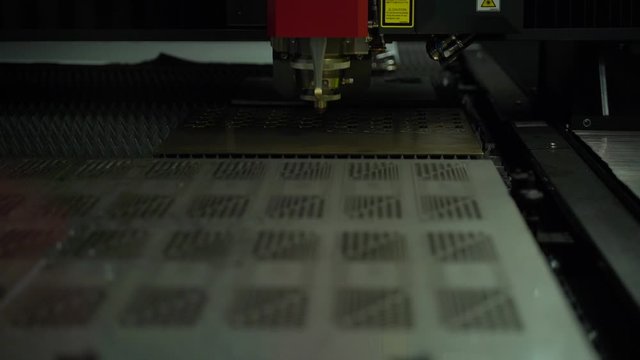 Super slow vdo EDM laser cutting machine demonstration close up