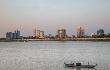  boat on Mekong river, Phnom Penh, Cambodia