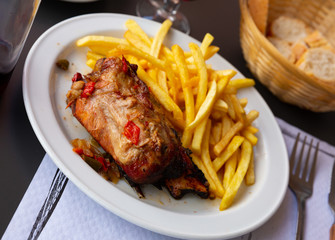 Pork knuckle with french fries