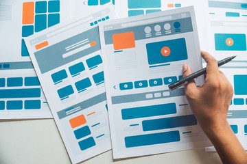 Website designer Creative planning application developer development draft sketch drawing template...