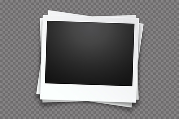 Blank photo frame, isolated on transparent background.