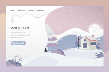 Letter banners designed by Merry Christmas. abstract Winter background tree,  snow, forest. Xmas card template,poster,landing page, banner design a happy  New year vector illustration