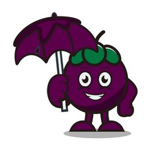 mangiest mascot cartoon design vector with umbrella