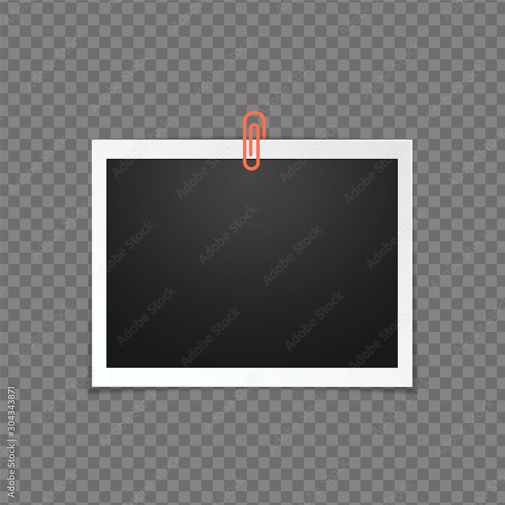 Wall mural Blank photo frame, isolated on transparent background.