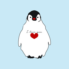 penguin with heart