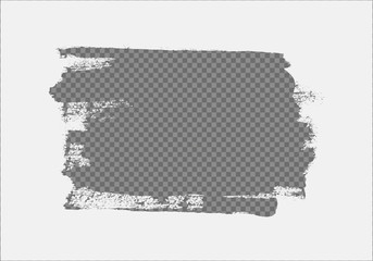 Vector frame made with brush strokes with copyspace on transparent background.