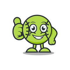 baseball ball mascot cartoon design vector