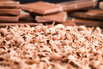 sliced and broken chocolate