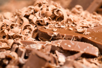 sliced and broken chocolate