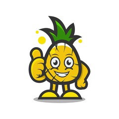 pineapple mascot cartoon design vector