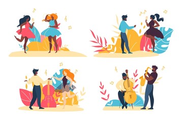 Music Jazz Band, Vocal Instrumental Ensemble Set