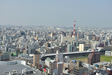 Naklejka premium building Osaka city