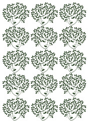 vector illustration, abstract woman portrait, forest pattern